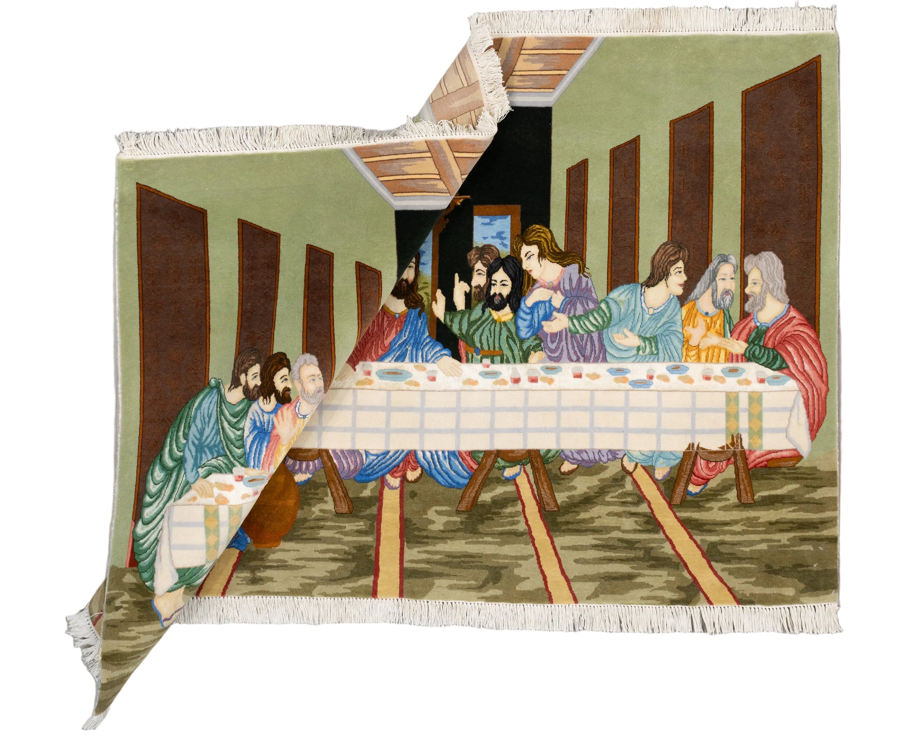 Persian Tabriz "The Last Supper" 3'7" x 5'3"