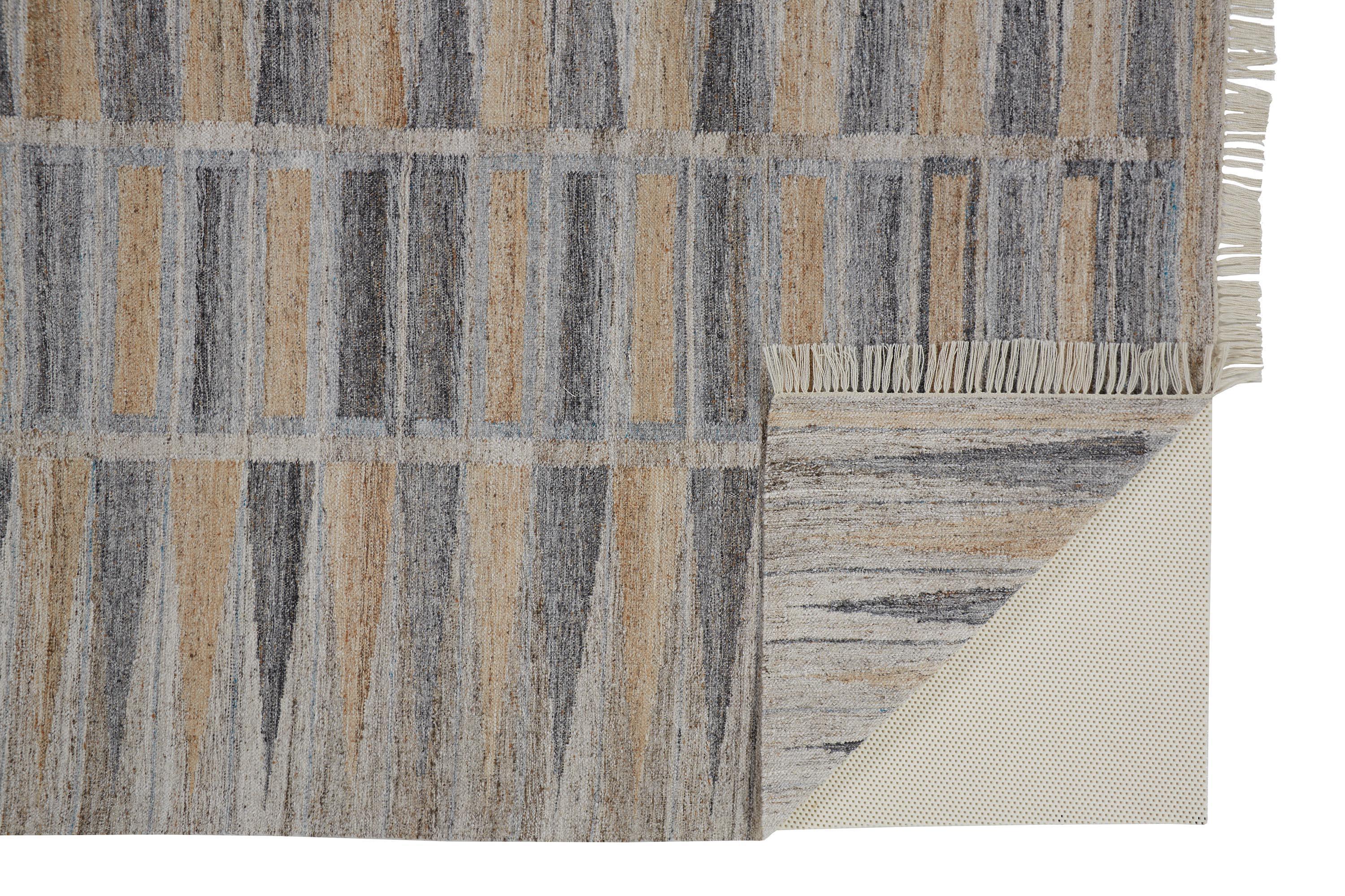 Beckett Eco Friendly Bohemian Geometric Rug, Latte Tan/Gray, 5ft x 8ft Area Rug - Modern Rug Importers