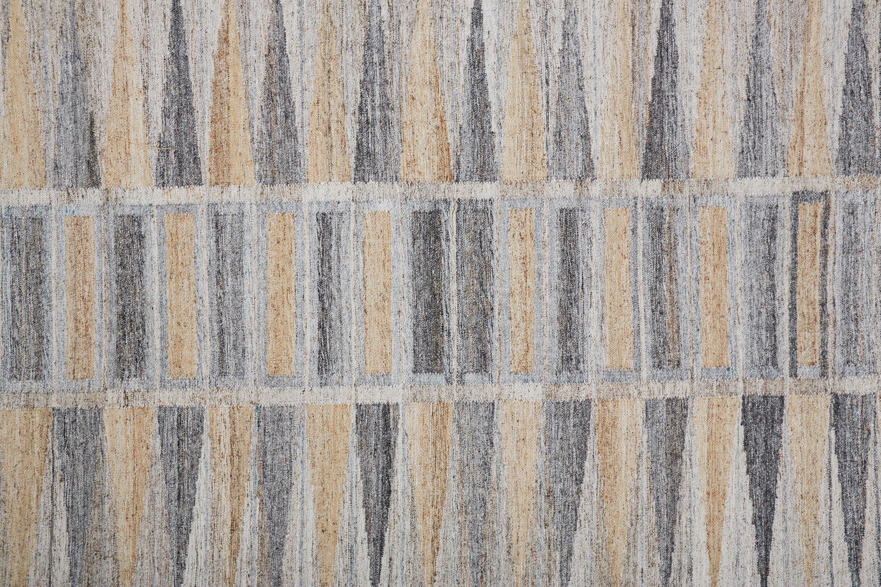Beckett Eco Friendly Bohemian Geometric Rug, Latte Tan/Gray, 5ft x 8ft Area Rug - Modern Rug Importers