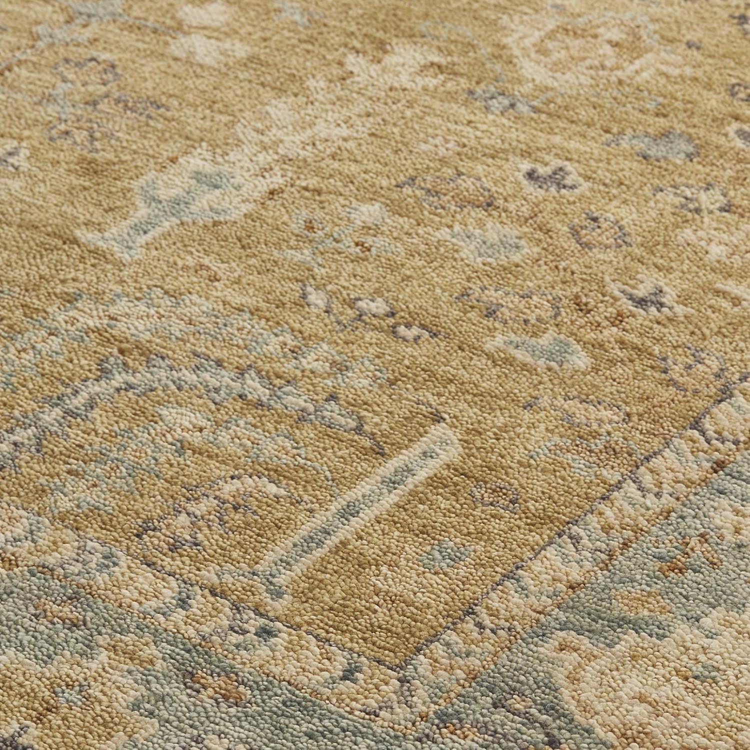 Carrington Traditional Oushak Rug, Flora/Fauna, Gold/Gray/Vanilla, 5ft-6in x 8ft-6in - Modern Rug Importers