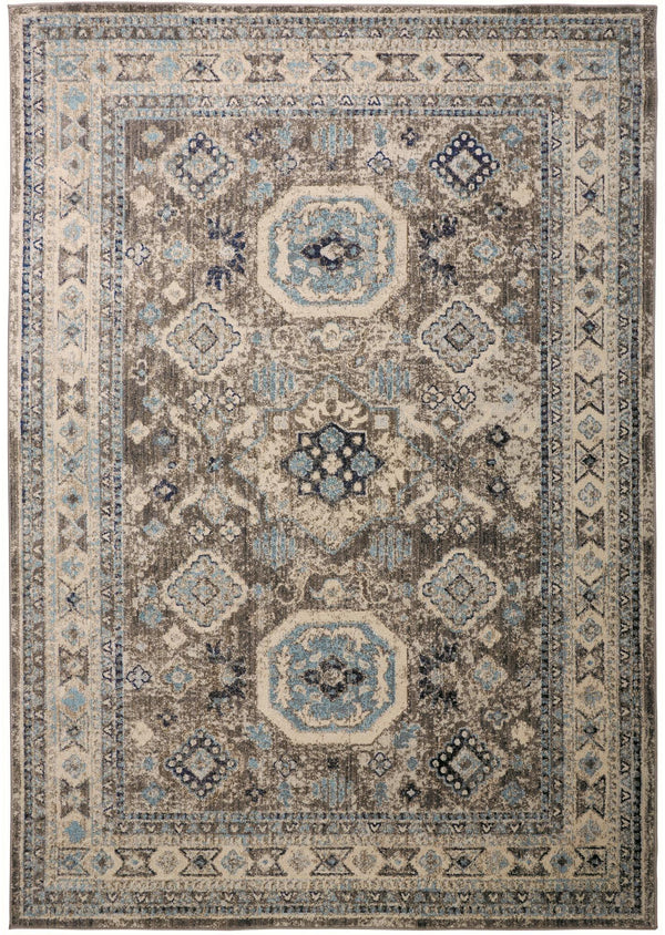 Bellini Vintage Bohemian Rug, Delphinium Blue/Gray, 9ft-2in x 12ft-4in Area Rug - Modern Rug Importers