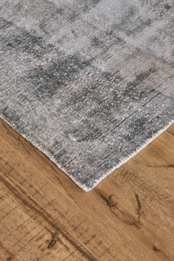 Emory Handwoven Lustrous Viscose Rug, Tonal Grays, 9ft x 12ft Area Rug - Modern Rug Importers