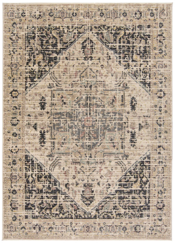 Grayson Persian Style Kilim Rug, Charcoal/Beige, 4ft - 11in x 7ft - 8in Area Rug - Modern Rug Importers