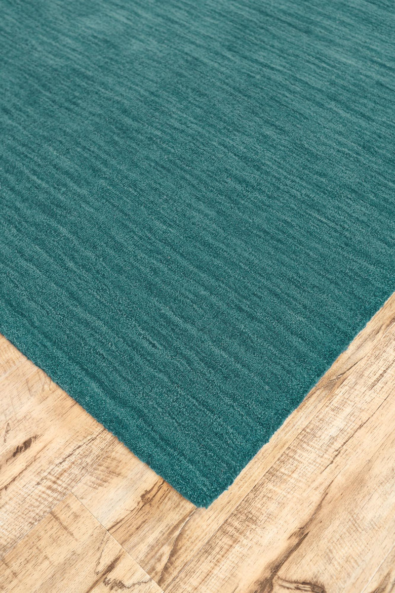 Luna Hand Woven Marled Wool Rug, Teal Blue/Green, 9ft-6in x 13ft-6in Area Rug - Modern Rug Importers