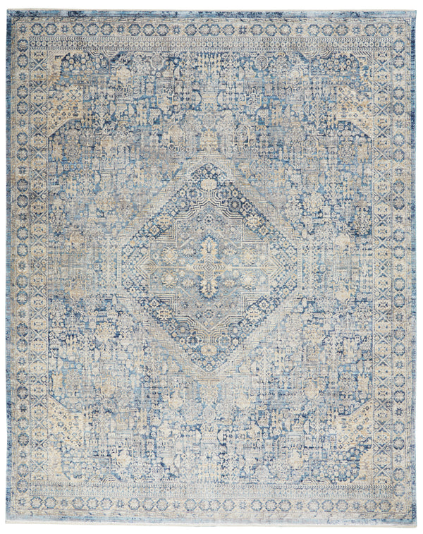 Nourison Lustrous Weave LUW02 Blue/Ivory Floral Indoor Rug