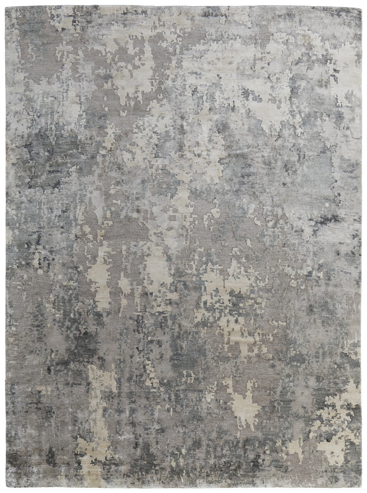 Gray Abstract Hand-Knotted Wool Rug – Ives Collection Modern Rug Importers