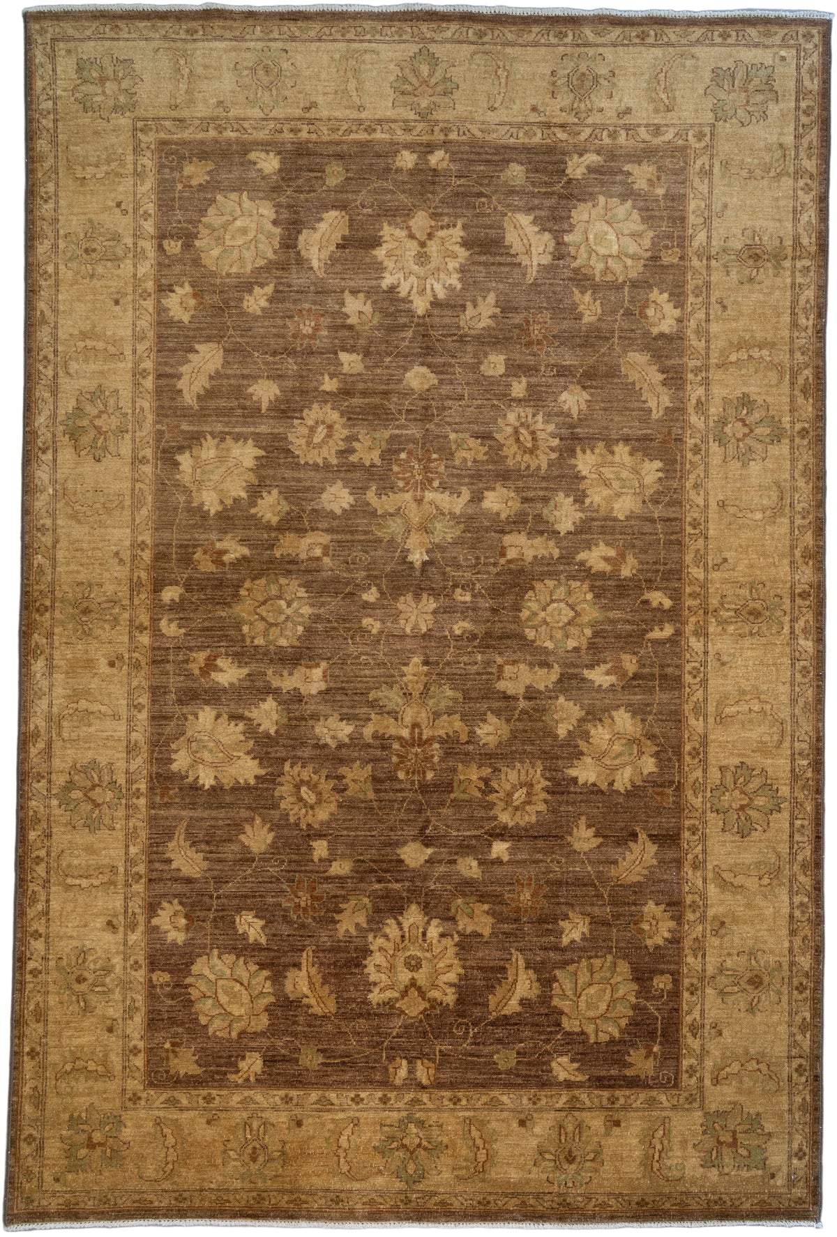 Hand-Knotted Pakistani Chobi Wool Gold Traditional Rug – Modern Rug ...