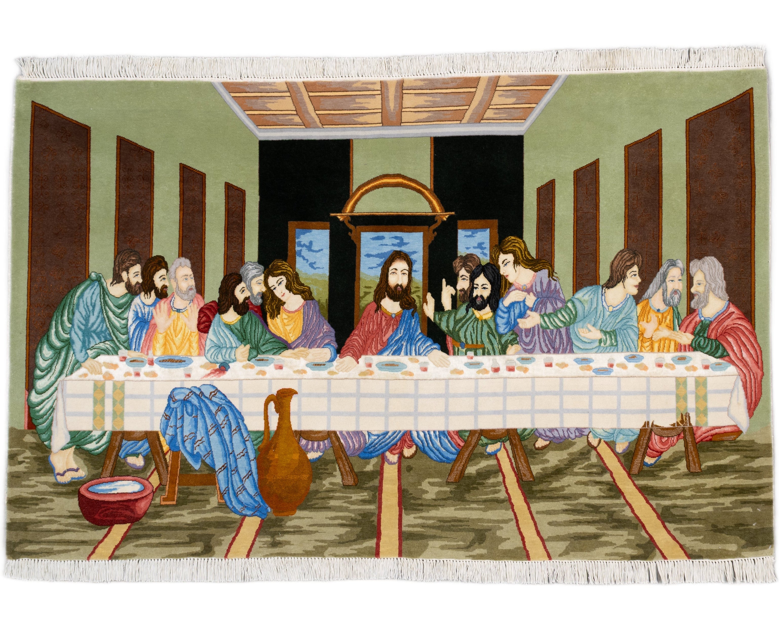 Persian Tabriz "The Last Supper" 3'7" x 5'3"