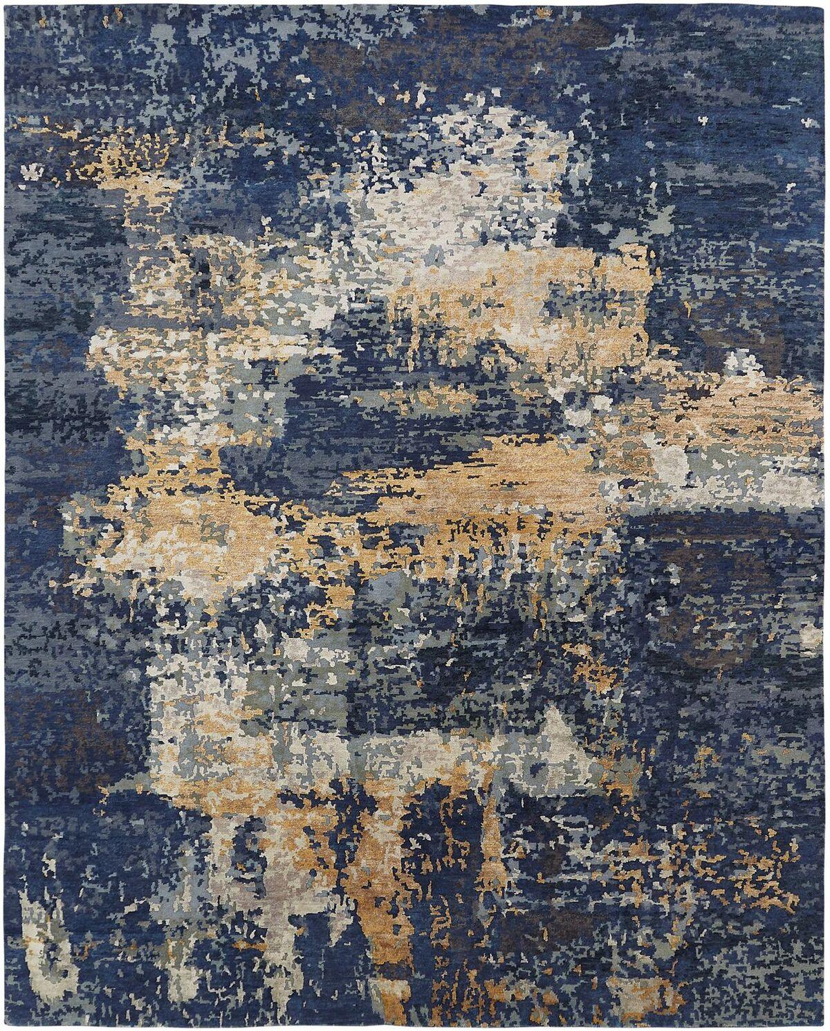 Handknotted Pris Abstract Wool and Silk Rug – Collection Modern Rug ...