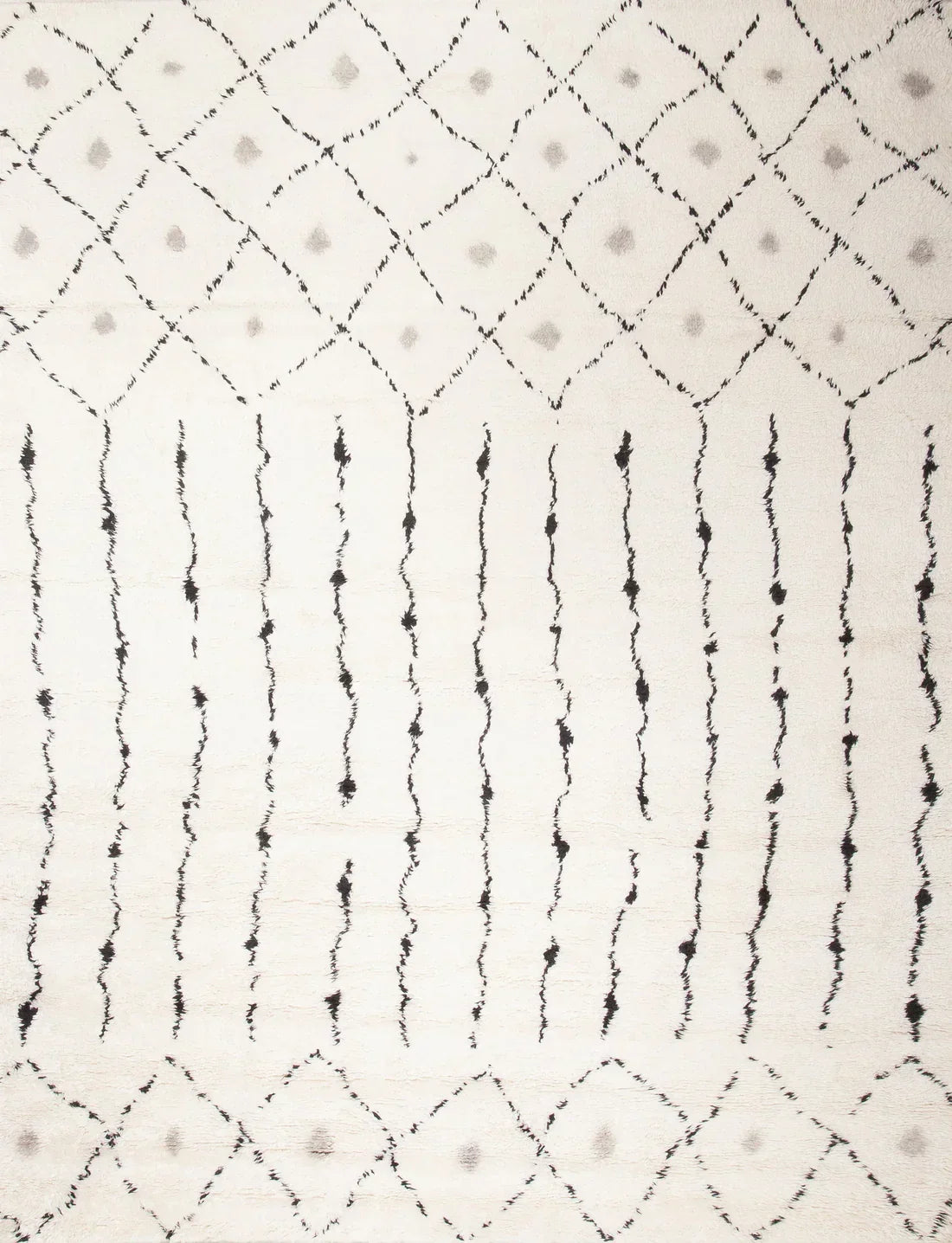 Elegant Moroccan-Inspired Hand-Knotted Wool Geometric Rug - Sora ...