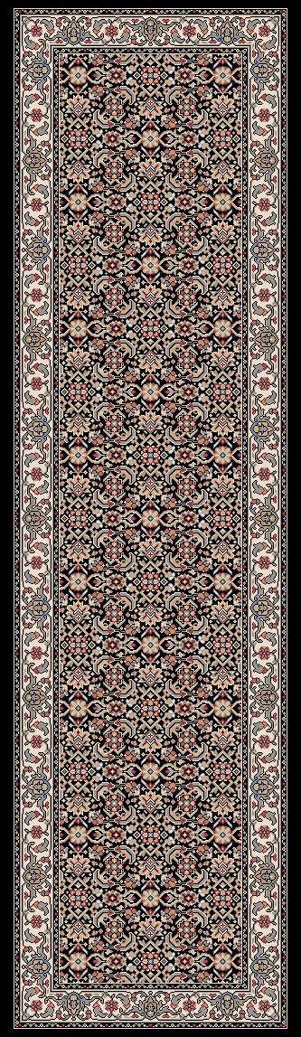 ANCIENT GARDEN 57011-3263 BLACK/IVORY - Modern Rug Importers