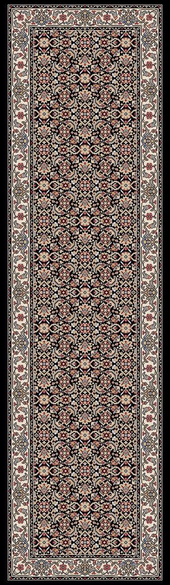 ANCIENT GARDEN 57011-3263 BLACK/IVORY - Modern Rug Importers