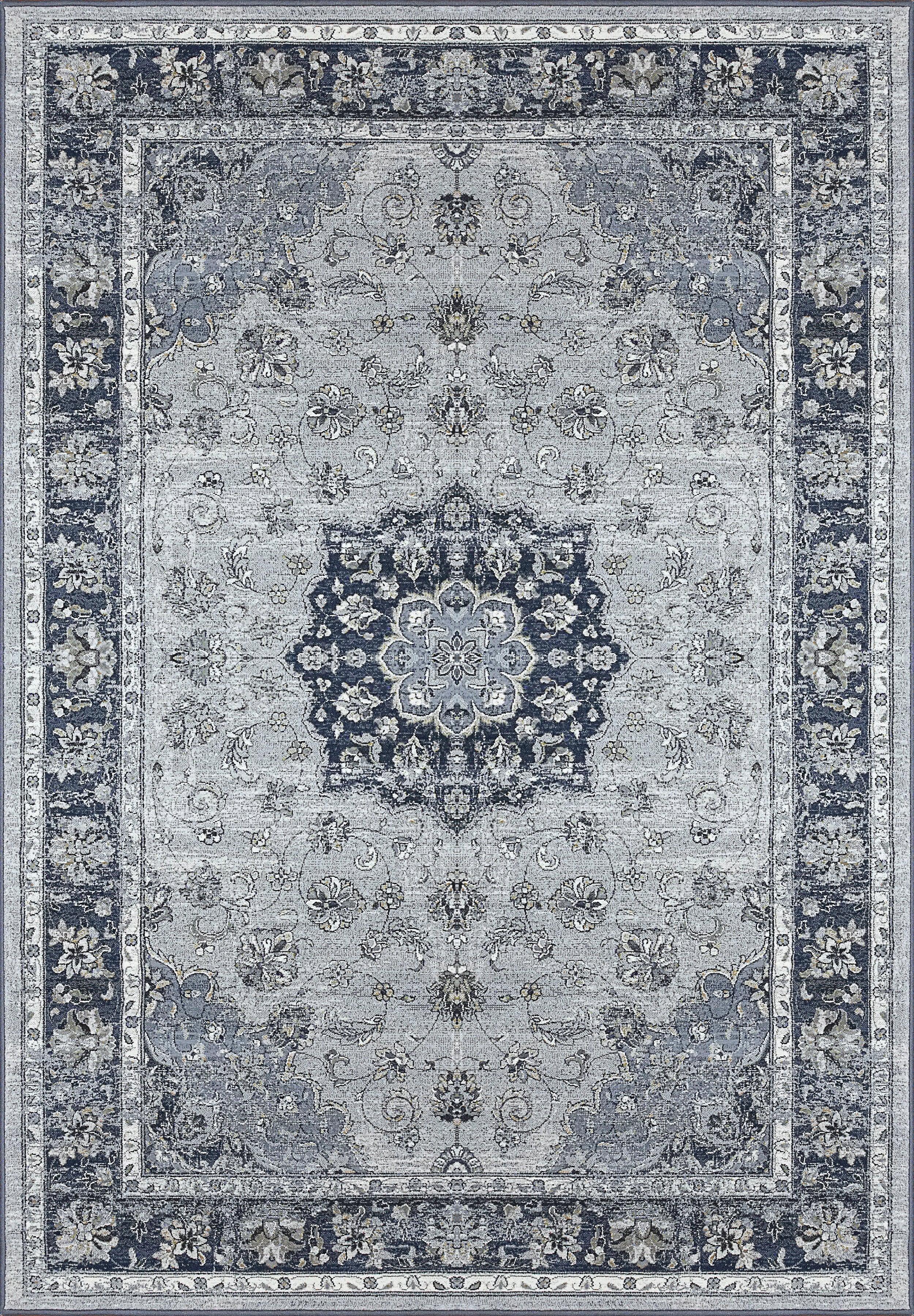 ANCIENT GARDEN 57559-9686 SILVER/BLUE - Modern Rug Importers