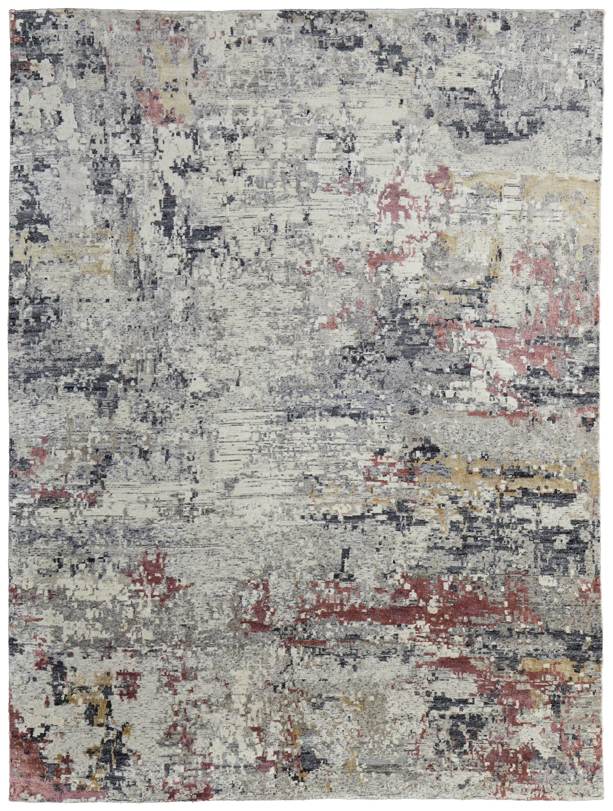 Hand-Knotted Abstract Wool and Bamboo Silk Rug – Ives Collection Modern ...