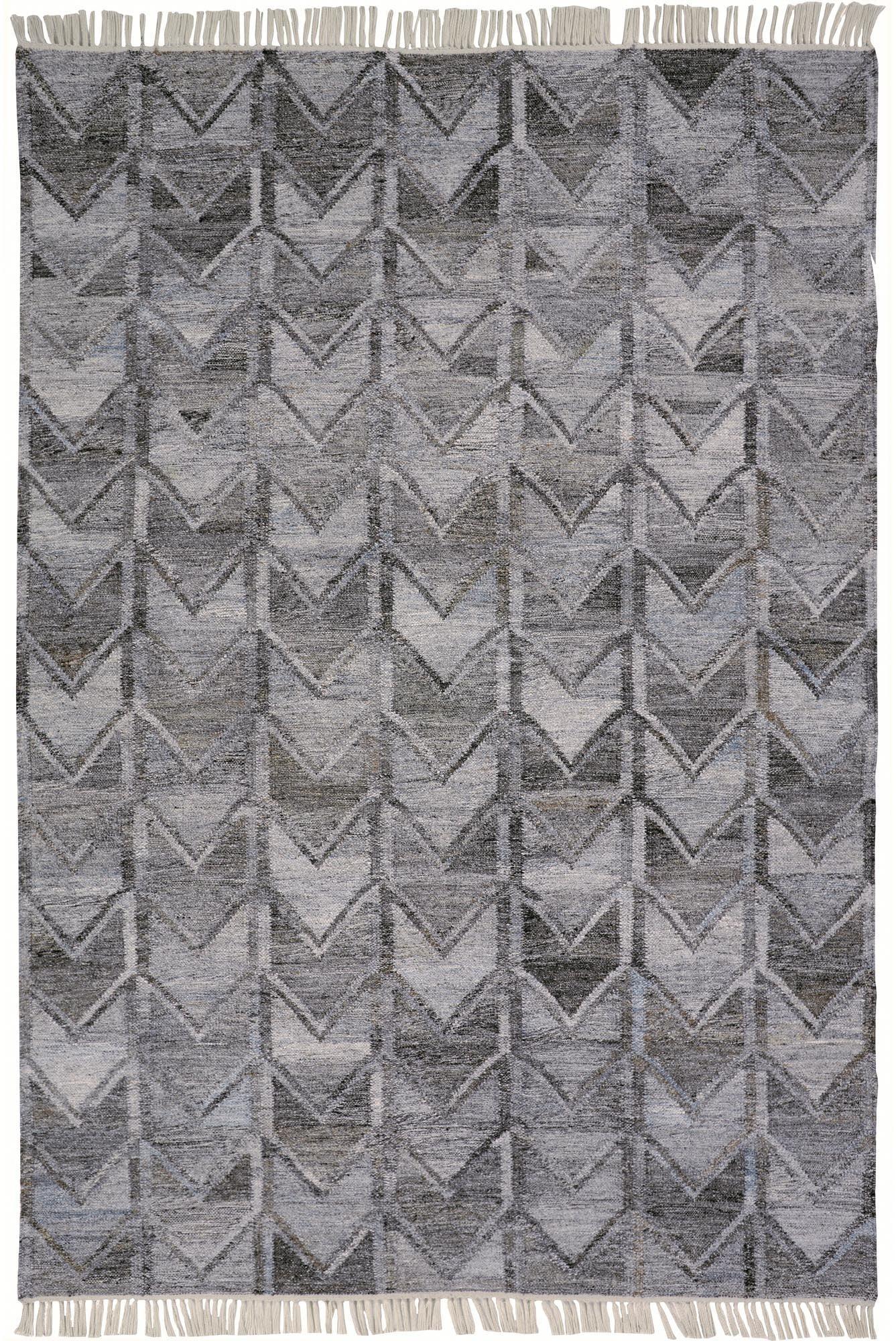 Beckett Eco Friendly Bohemian Chevron Rug, Light/Dark Gray, 5ft x 8ft Area Rug - Modern Rug Importers