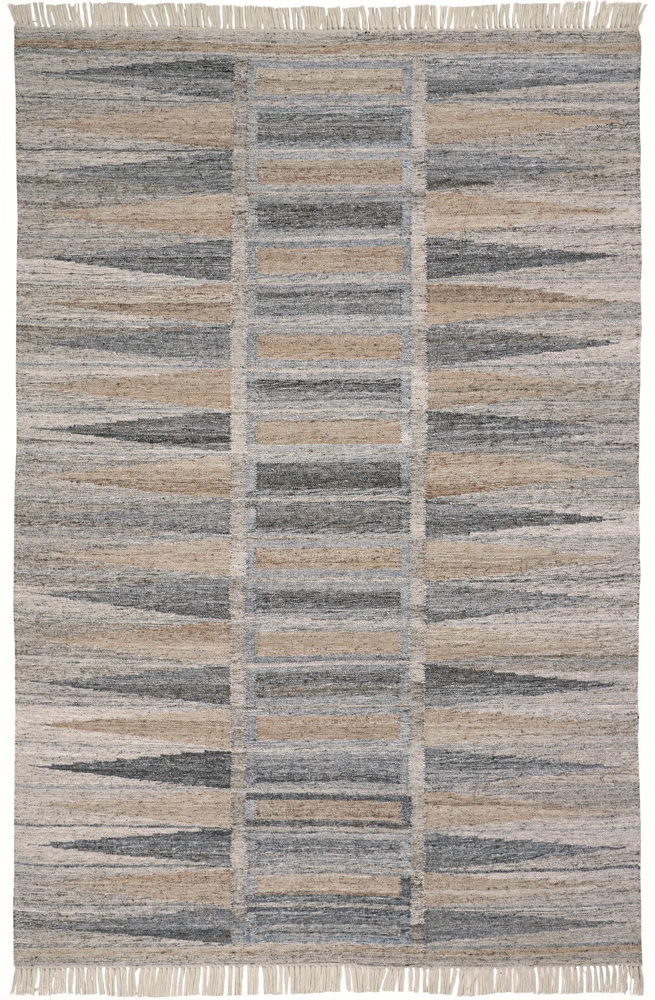 Beckett Eco Friendly Bohemian Geometric Rug, Latte Tan/Gray, 5ft x 8ft Area Rug - Modern Rug Importers