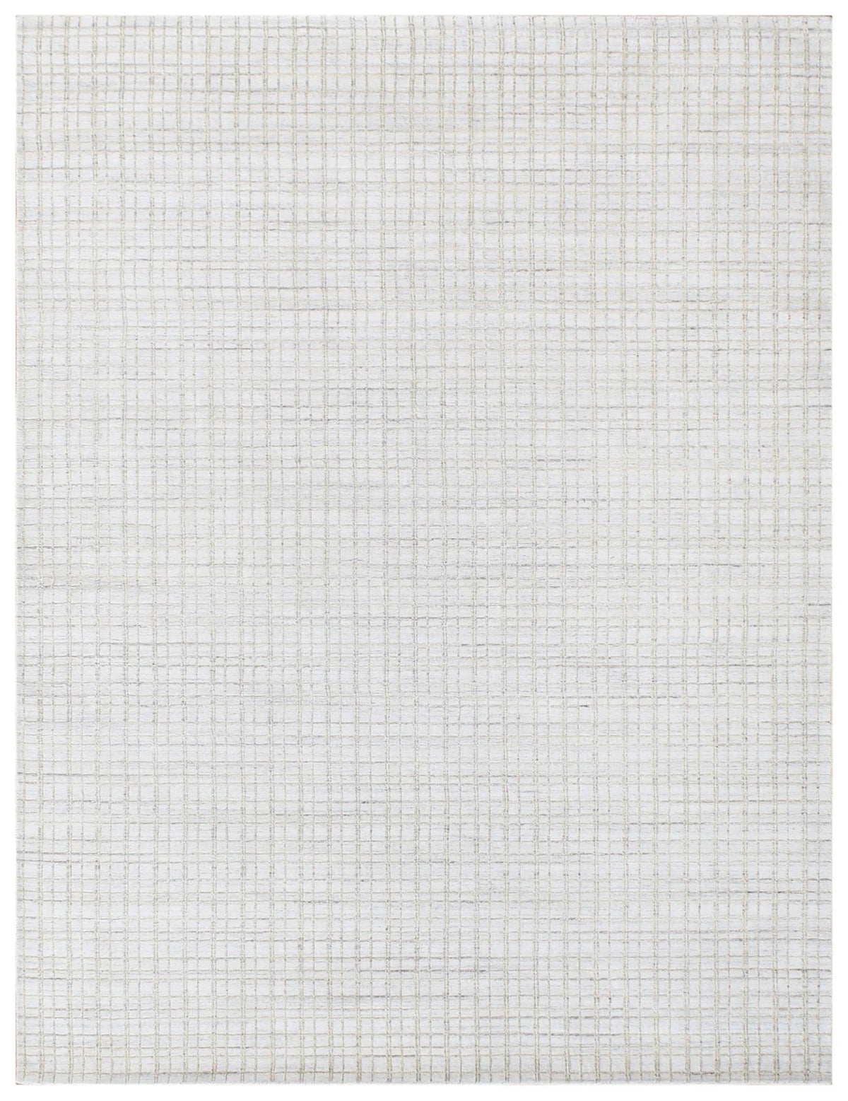 Handmade Wool & Bamboo Silk Grid Pattern Rug – Miranda Collection ...
