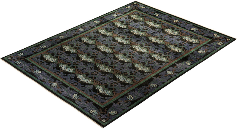 One-of-a-Kind Imported Hand-knotted Area Rug  - Black, 9' 10" x 13' 8" - Modern Rug Importers