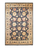 One-of-a-Kind Imported Hand-Knotted Area Rug  - Blue, 6' 0" x 8' 10" - Modern Rug Importers