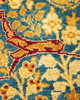 One-of-a-Kind Imported Hand-Knotted Area Rug  - Blue, 6' 1" x 9' 4" - Modern Rug Importers