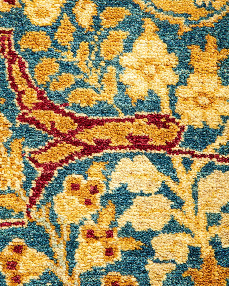 One-of-a-Kind Imported Hand-Knotted Area Rug  - Blue, 6' 1" x 9' 4" - Modern Rug Importers