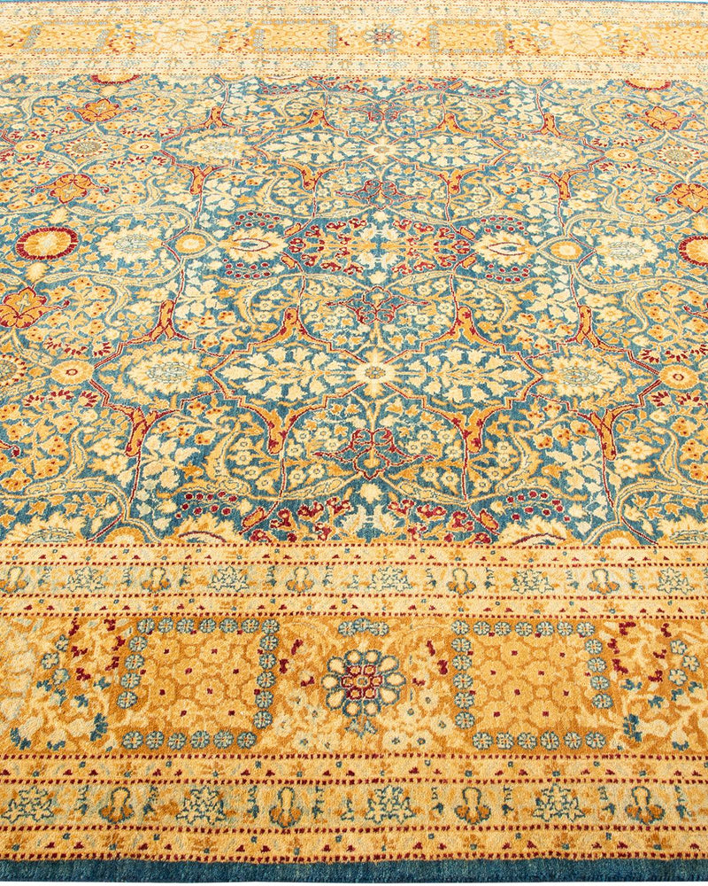 One-of-a-Kind Imported Hand-Knotted Area Rug  - Blue, 6' 1" x 9' 4" - Modern Rug Importers
