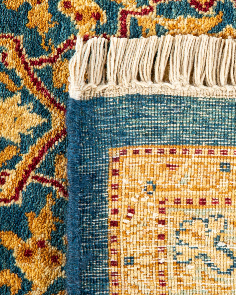 One-of-a-Kind Imported Hand-Knotted Area Rug  - Blue, 6' 1" x 9' 4" - Modern Rug Importers