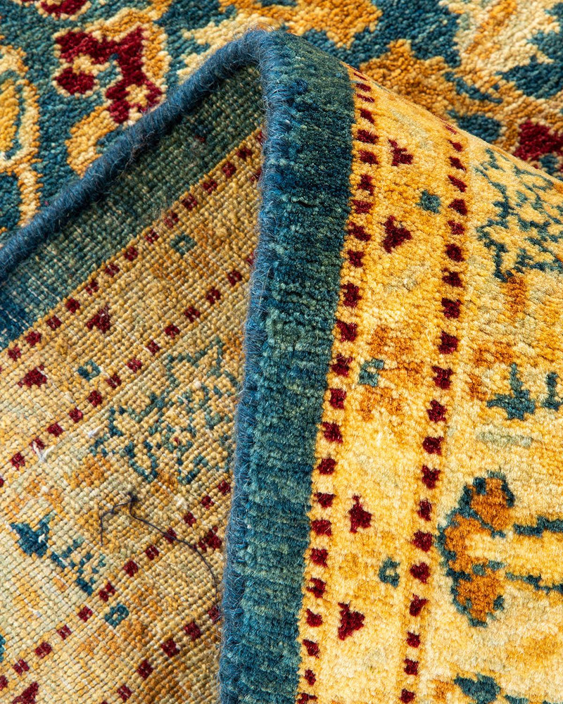 One-of-a-Kind Imported Hand-Knotted Area Rug  - Blue, 6' 1" x 9' 4" - Modern Rug Importers