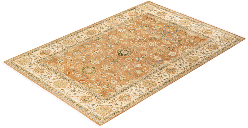 One-of-a-Kind Imported Hand-Knotted Area Rug  - Brown, 6' 0" x 8' 10" - Modern Rug Importers