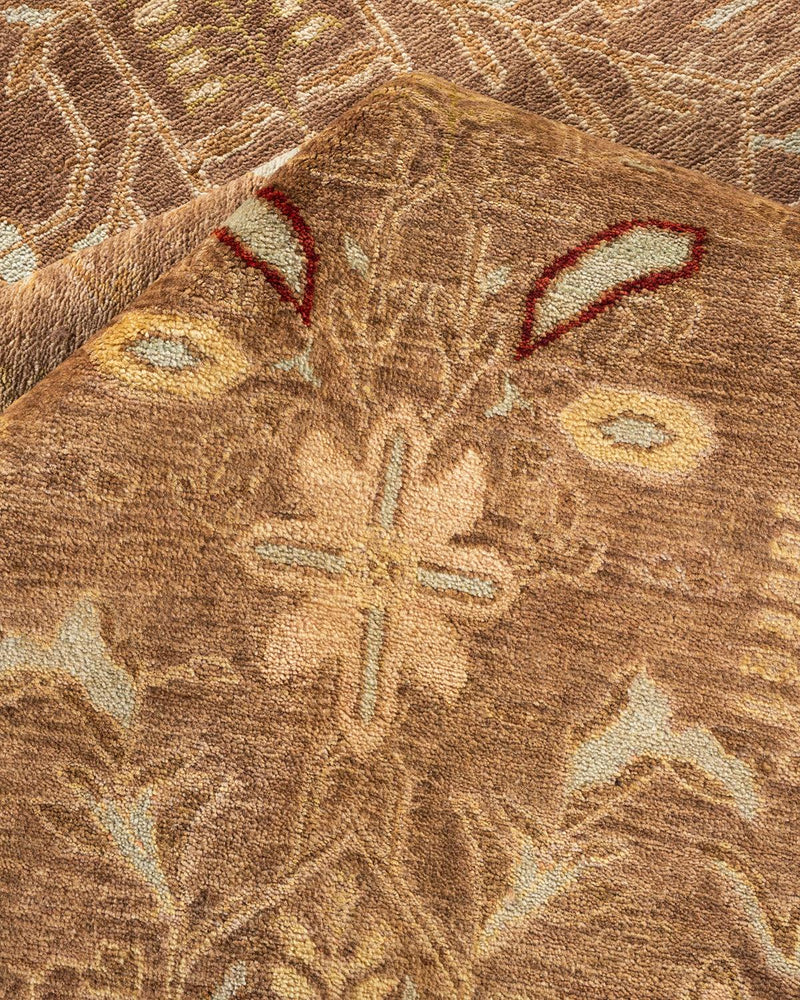 One-of-a-Kind Imported Hand-Knotted Area Rug  - Brown, 9' 0" x 11' 10" - Modern Rug Importers