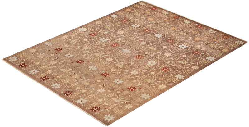 One-of-a-Kind Imported Hand-Knotted Area Rug  - Brown, 9' 0" x 11' 10" - Modern Rug Importers