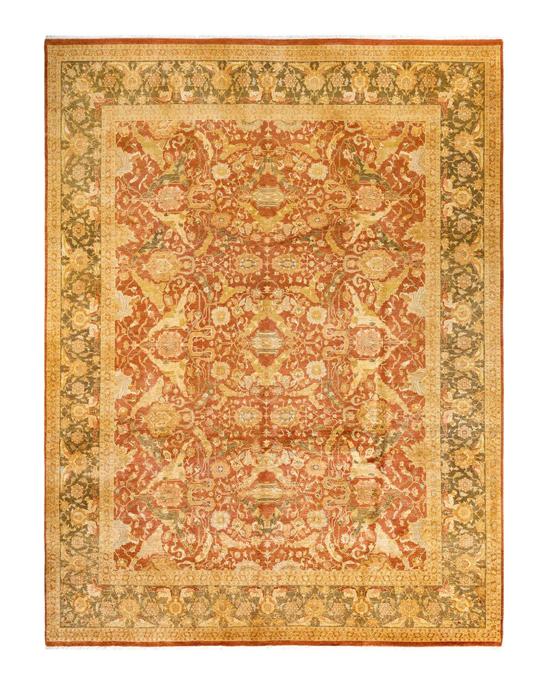 One-of-a-Kind Imported Hand-Knotted Area Rug  - Brown, 9' 2" x 12' 4" - Modern Rug Importers