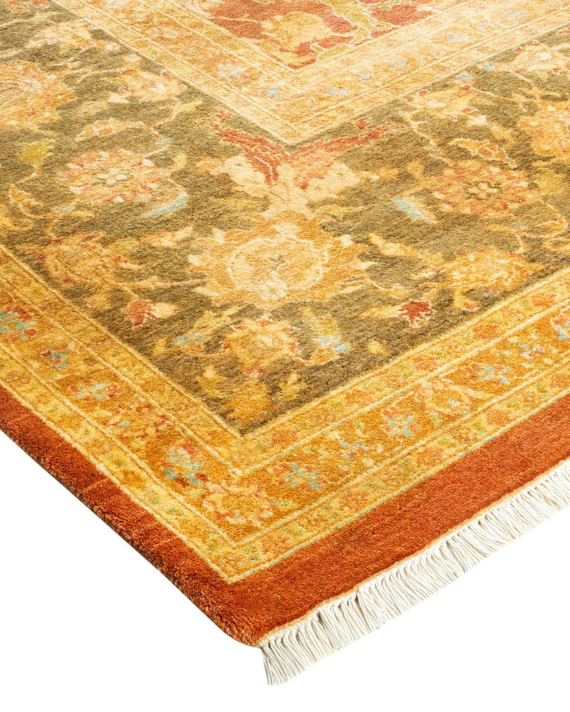 One-of-a-Kind Imported Hand-Knotted Area Rug  - Brown, 9' 2" x 12' 4" - Modern Rug Importers