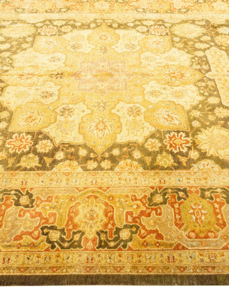 One-of-a-Kind Imported Hand-Knotted Area Rug  - Green, 6' 2" x 10' 10" - Modern Rug Importers