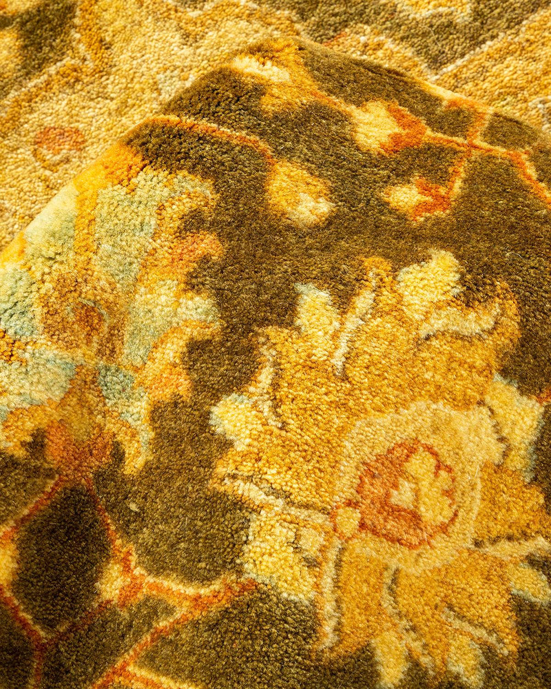 One-of-a-Kind Imported Hand-Knotted Area Rug  - Green, 6' 2" x 10' 10" - Modern Rug Importers