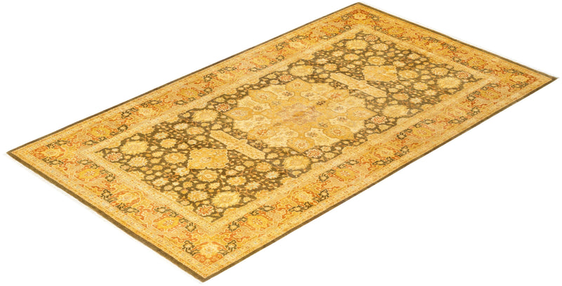 One-of-a-Kind Imported Hand-Knotted Area Rug  - Green, 6' 2" x 10' 10" - Modern Rug Importers