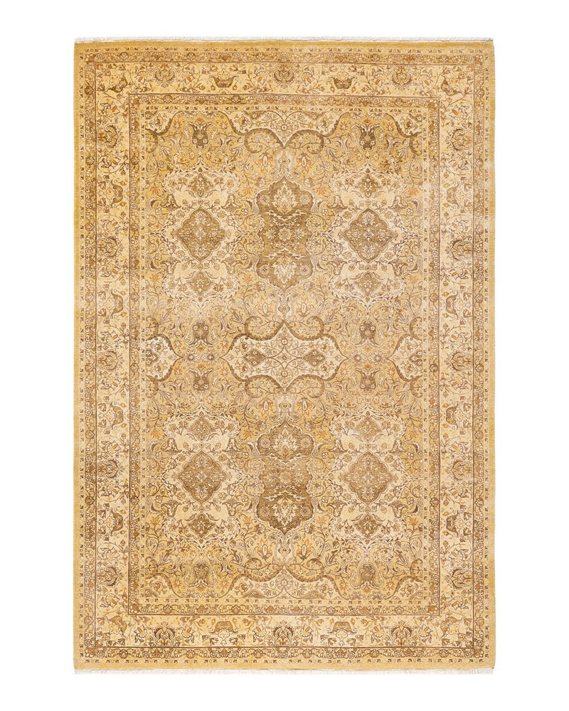 One-of-a-Kind Imported Hand-knotted Area Rug  - Green,  6' 2" x 9' 2" - Modern Rug Importers