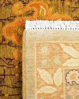 One-of-a-Kind Imported Hand-Knotted Area Rug  - Green, 6' 2" x 9' 3" - Modern Rug Importers