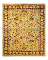 One-of-a-Kind Imported Hand-Knotted Area Rug  - Green, 8' 1" x 9' 10" - Modern Rug Importers