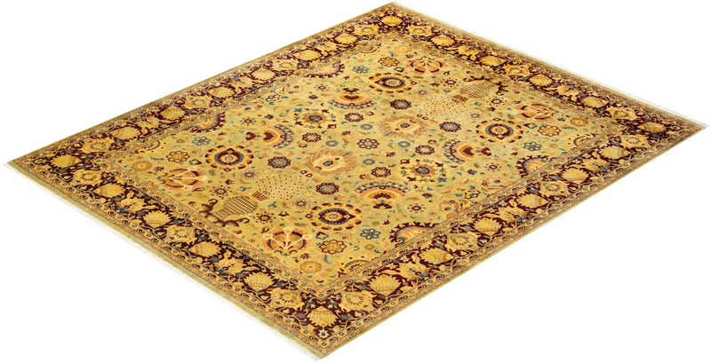 One-of-a-Kind Imported Hand-Knotted Area Rug  - Green, 8' 1" x 9' 10" - Modern Rug Importers