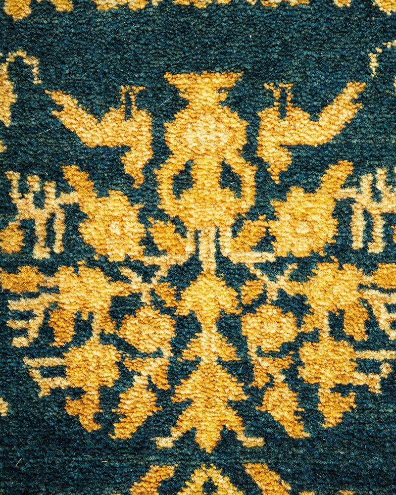 One-of-a-Kind Imported Hand-Knotted Area Rug  - Green, 8' 2" x 10' 2" - Modern Rug Importers