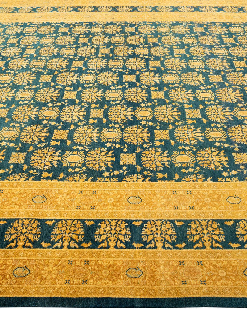 One-of-a-Kind Imported Hand-Knotted Area Rug  - Green, 8' 2" x 10' 2" - Modern Rug Importers