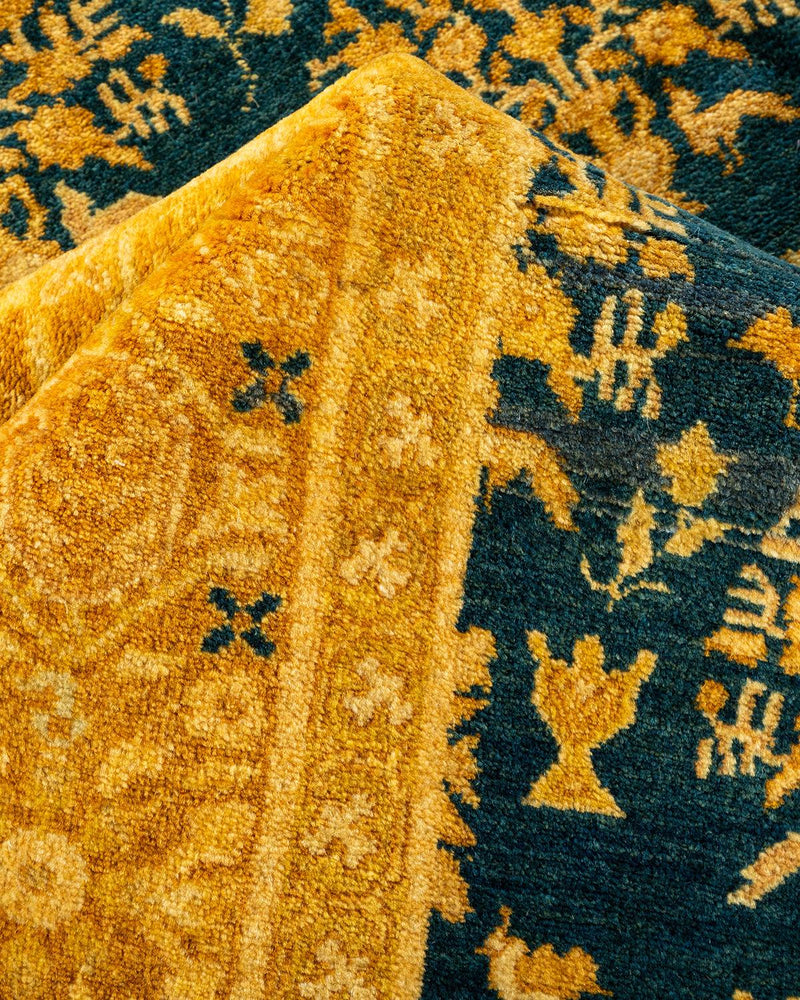 One-of-a-Kind Imported Hand-Knotted Area Rug  - Green, 8' 2" x 10' 2" - Modern Rug Importers