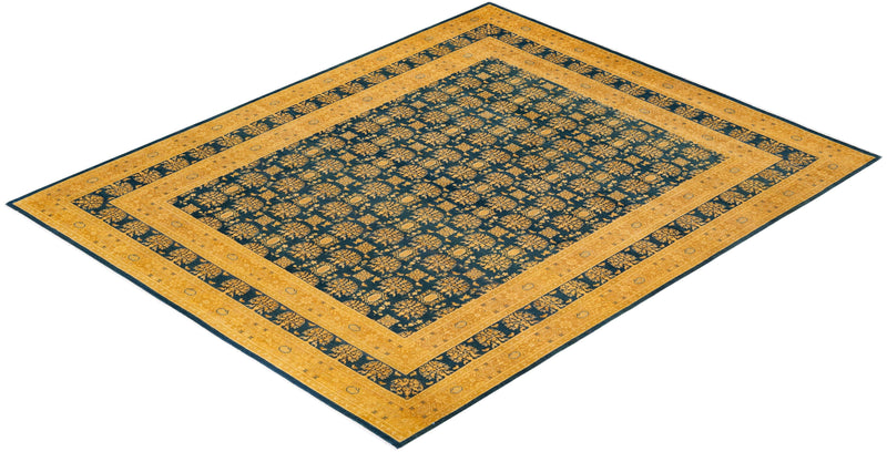 One-of-a-Kind Imported Hand-Knotted Area Rug  - Green, 8' 2" x 10' 2" - Modern Rug Importers