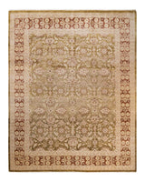 One-of-a-Kind Imported Hand-Knotted Area Rug  - Green, 9' 1" x 11' 10" - Modern Rug Importers