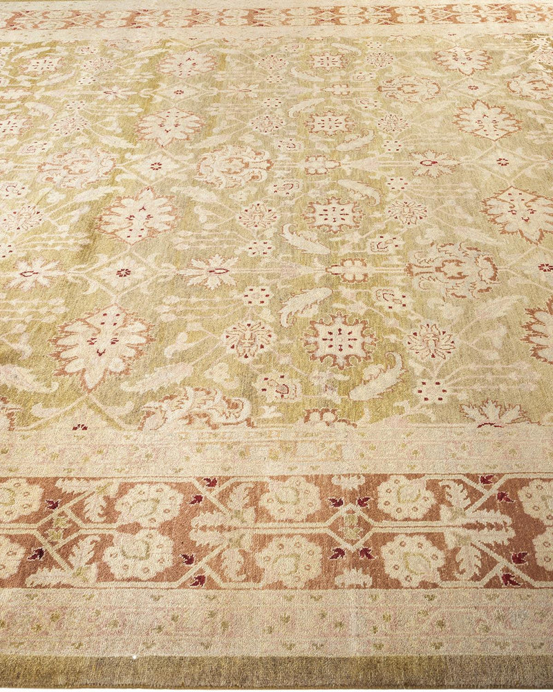 One-of-a-Kind Imported Hand-Knotted Area Rug  - Green, 9' 1" x 11' 10" - Modern Rug Importers