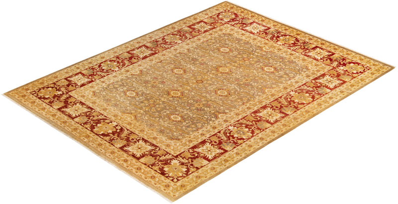 One-of-a-Kind Imported Hand-Knotted Area Rug  - Green, 9' 1" x 11' 10" - Modern Rug Importers