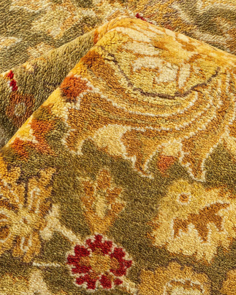 One-of-a-Kind Imported Hand-Knotted Area Rug  - Green, 9' 2" x 12' 4" - Modern Rug Importers