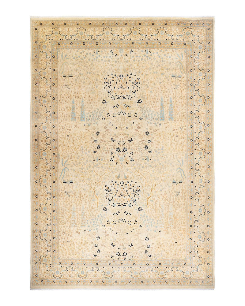 One-of-a-Kind Imported Hand-knotted Area Rug  - Ivory, 10' 1" x 15' 2" - Modern Rug Importers