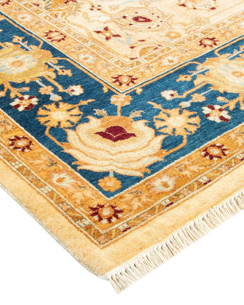 One-of-a-Kind Imported Hand-Knotted Area Rug  - Ivory, 6' 2" x 9' 1" - Modern Rug Importers